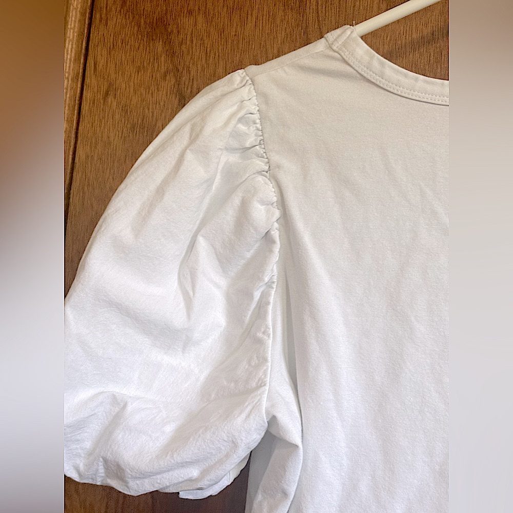 Buffalo David Bitton • White Puff Sleeve Tee - Picture 3 of 9